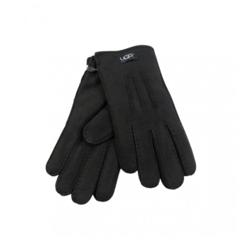 Мужские Перчатки Прямые Ugg Черные Замшевые (04)
