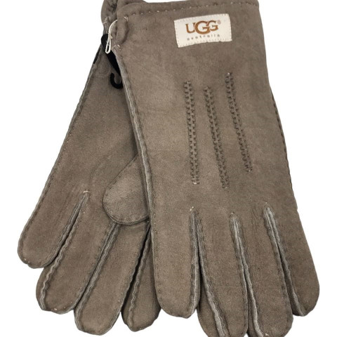 Мужские Перчатки Прямые Ugg Ореховые Замшевые (06)