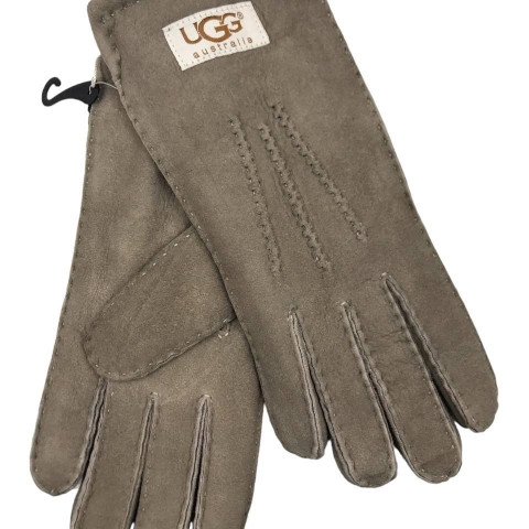 Женские Прямые Перчатки Ugg Серые Замшевые (11)