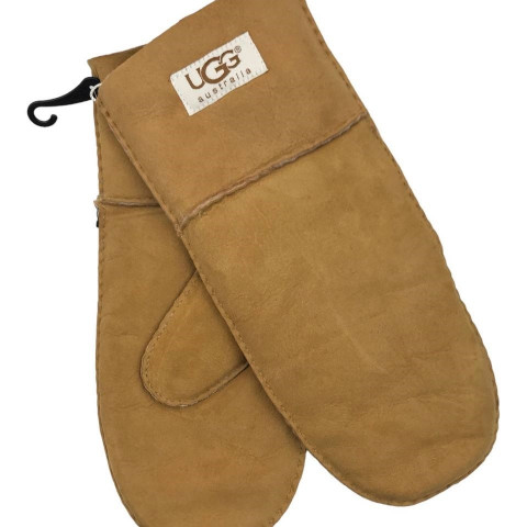 Женские Прямые Варежки Ugg Рыжие Замшевые (18)