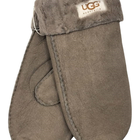 Женские Меховые Варежки Ugg Серые Замшевые (21)