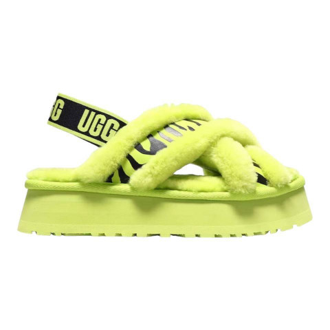 Ugg W Disco Cross Slide Animalia Key Lime